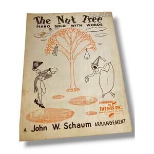 1951 The Nut Tree Sheet Music John W Schaum Piano Solo with Words Belwin